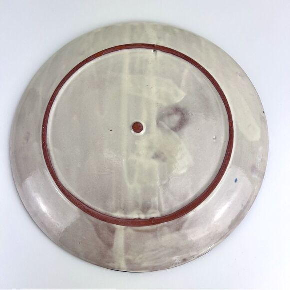 Large Vintage Talavera? Plate Handmade Peacock Design Centerpiece 11.5” - Picture 7 of 10